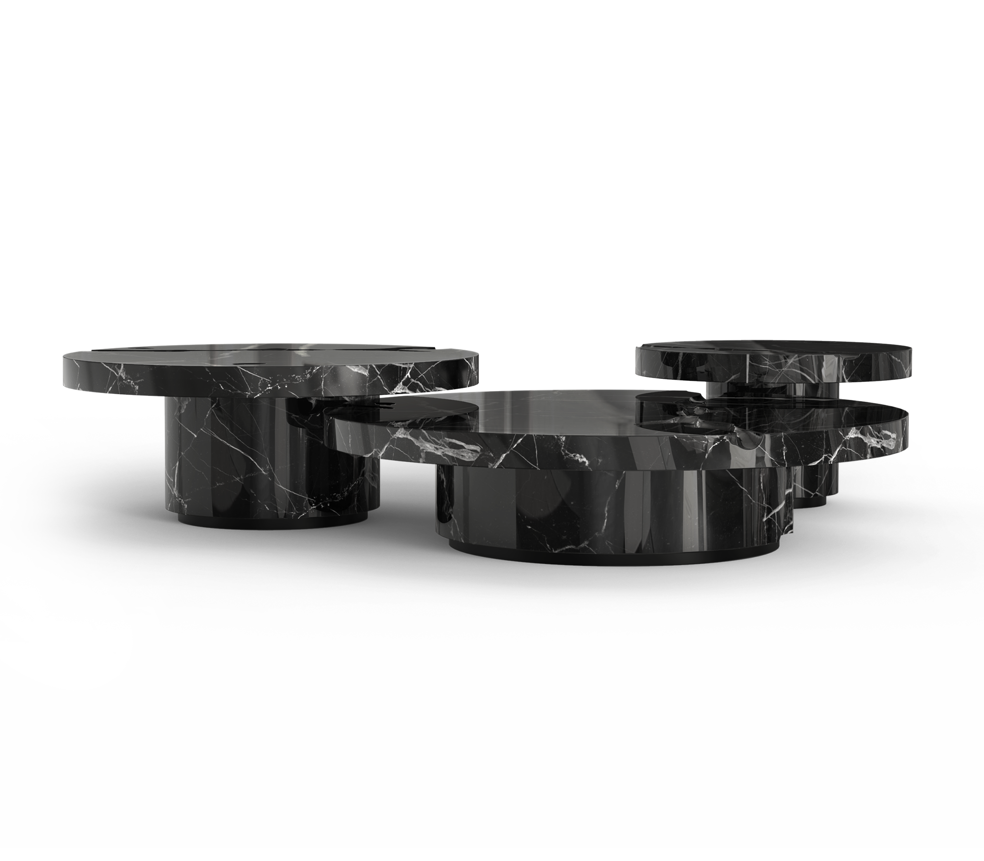 Центральный стол Dominion Nero Marquina, комплект из 3 предметов