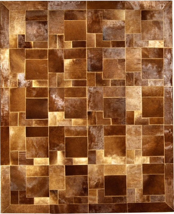 Сиыр терісінен кілем Puzzle col.3 | Өлшемі: 220 x 220 см