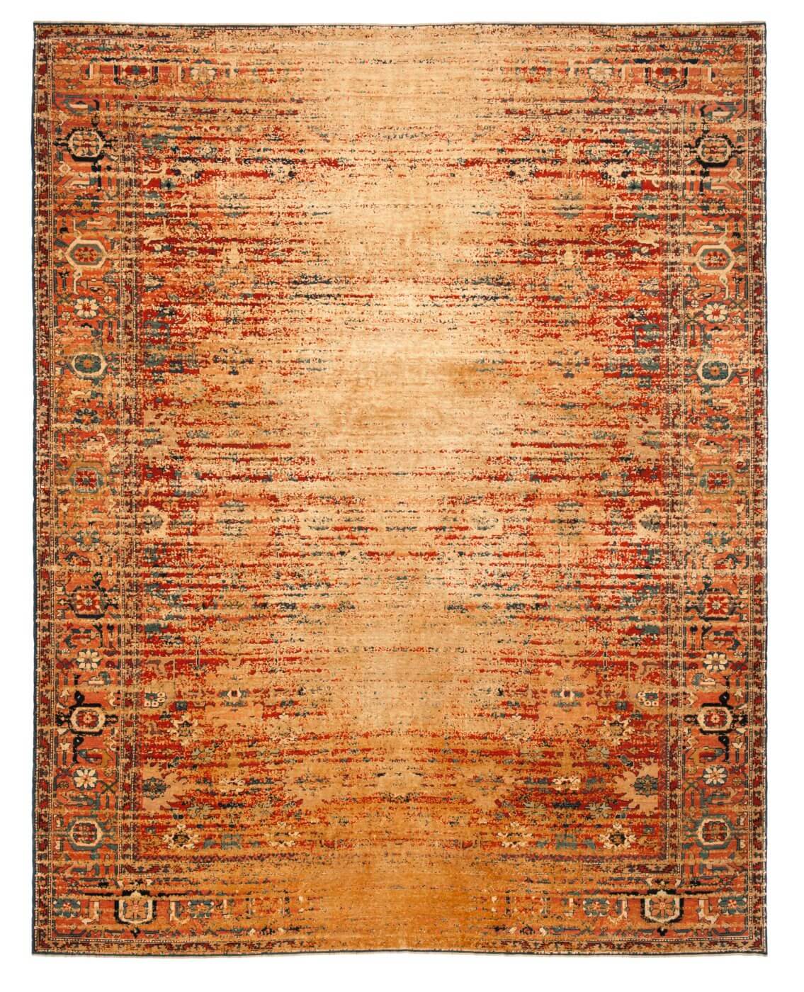Шелковый ковер Bidjar Kingscross Stomped Reverse Red Gold | Размер: 300 x 400 см