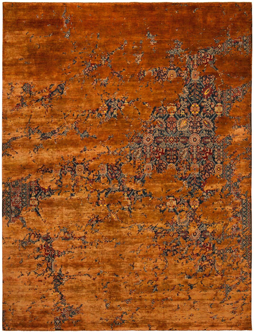 Ковер Tabriz Canal Aerial Navyblue Brownwire Silk | Размер: 250 x 300 см