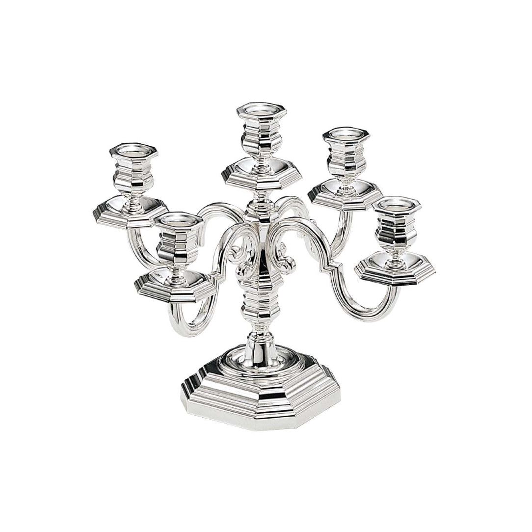 Сегізбұрышты күміспен қапталған канделябр Silver Candelabrum | Конфигурация: 5-Lights