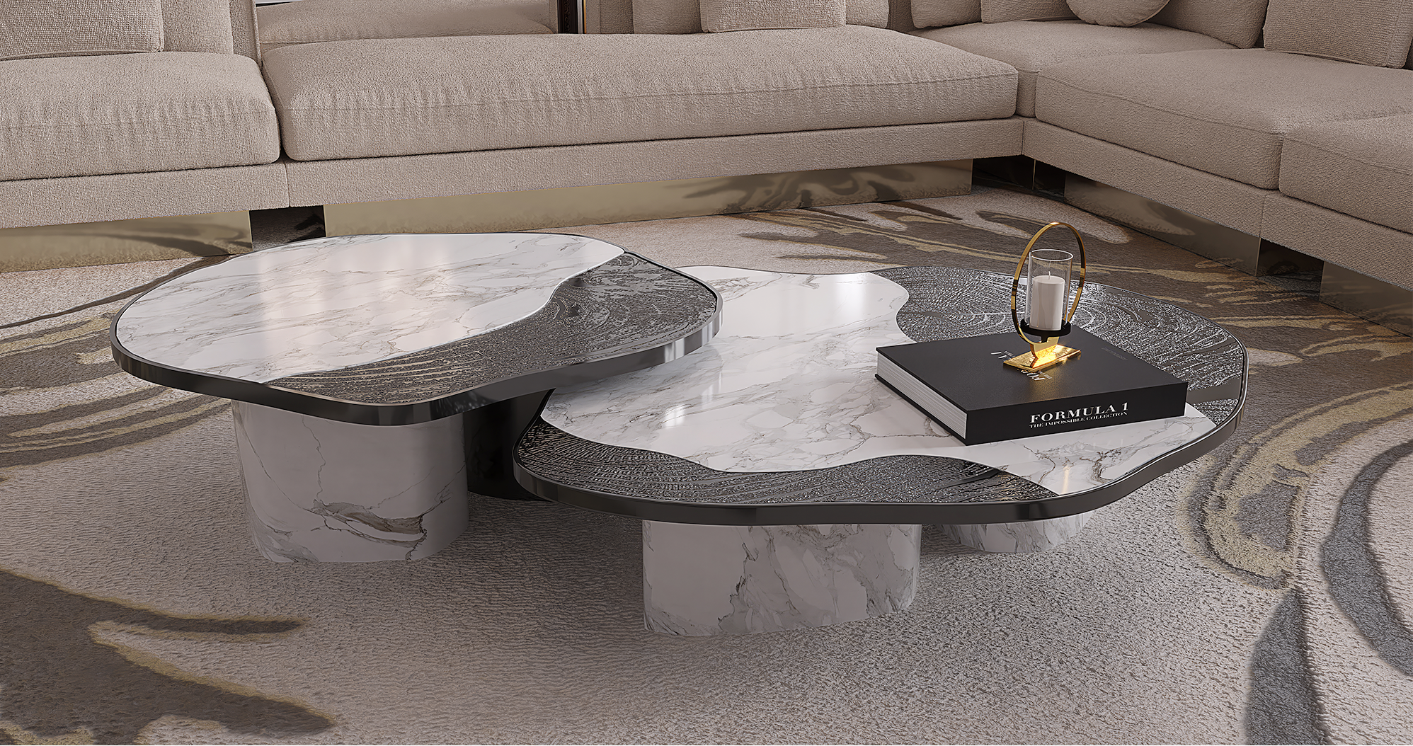 Набор столов Athena Calacatta Marble & Onyx