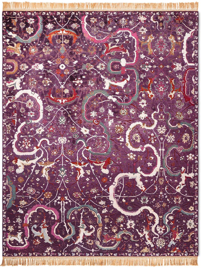 Қызғылт түсті роскошты кілем Tabriz | Өлшемі: 300 x 400 см
