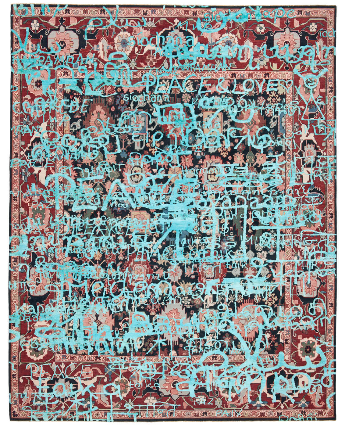Шелковый ковер Bidjar Waterloo Peace Black Phirozzi | Размер: 250 x 300 см