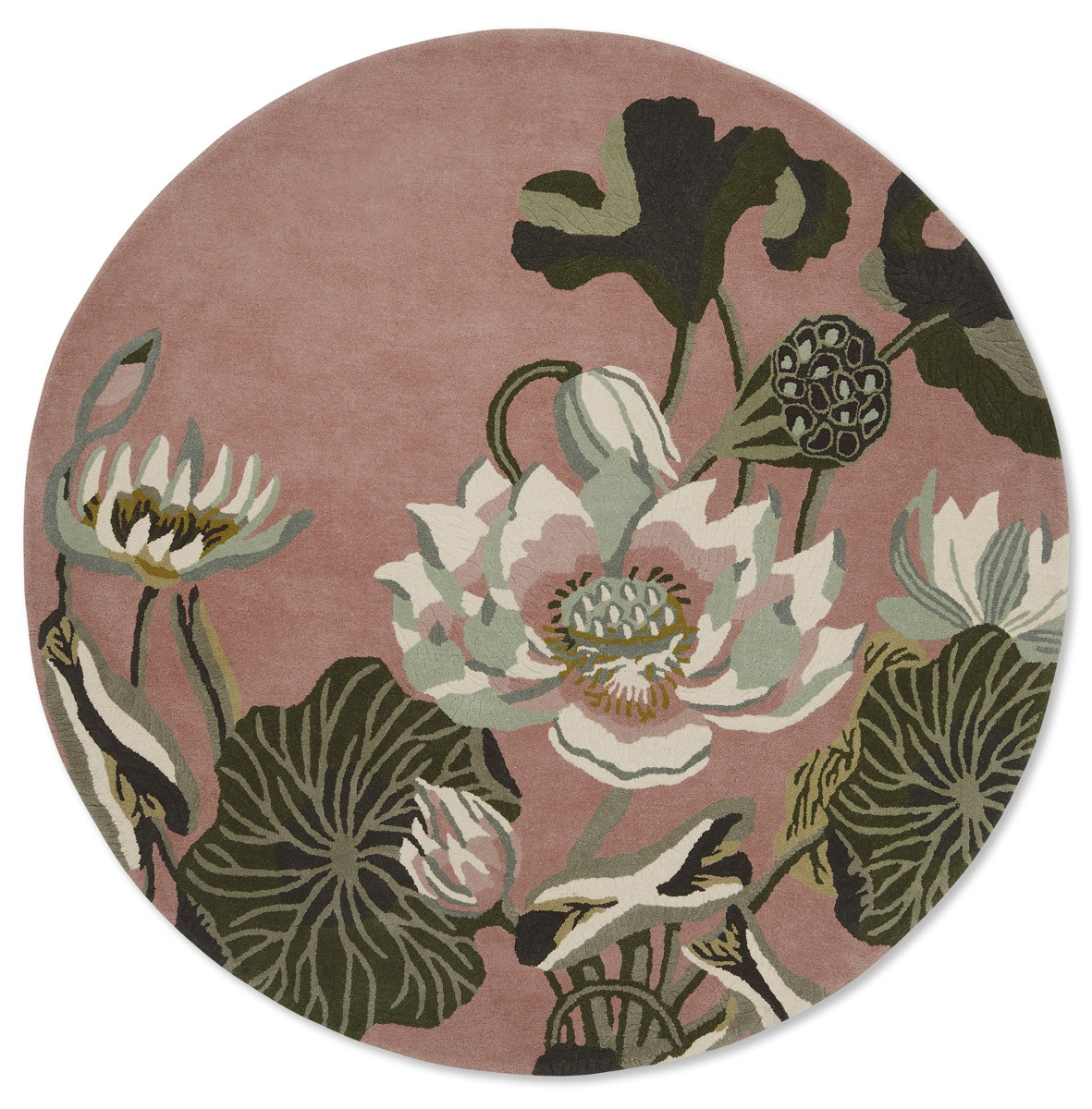 Домалақ кілем Waterlily Dusty Rose 38602 | Өлшемі: Ø 200 см