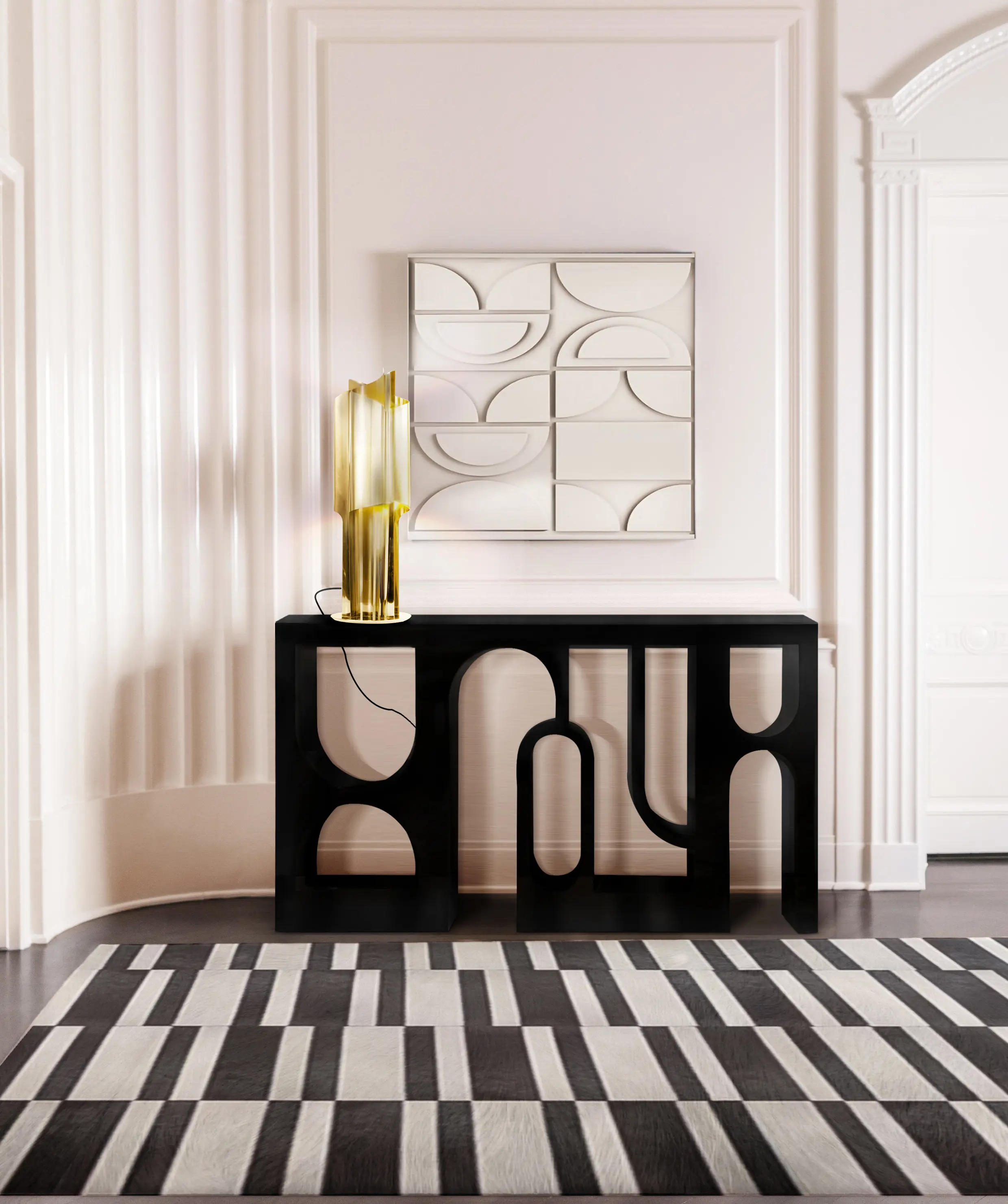 Глянцевая консоль черная Premium