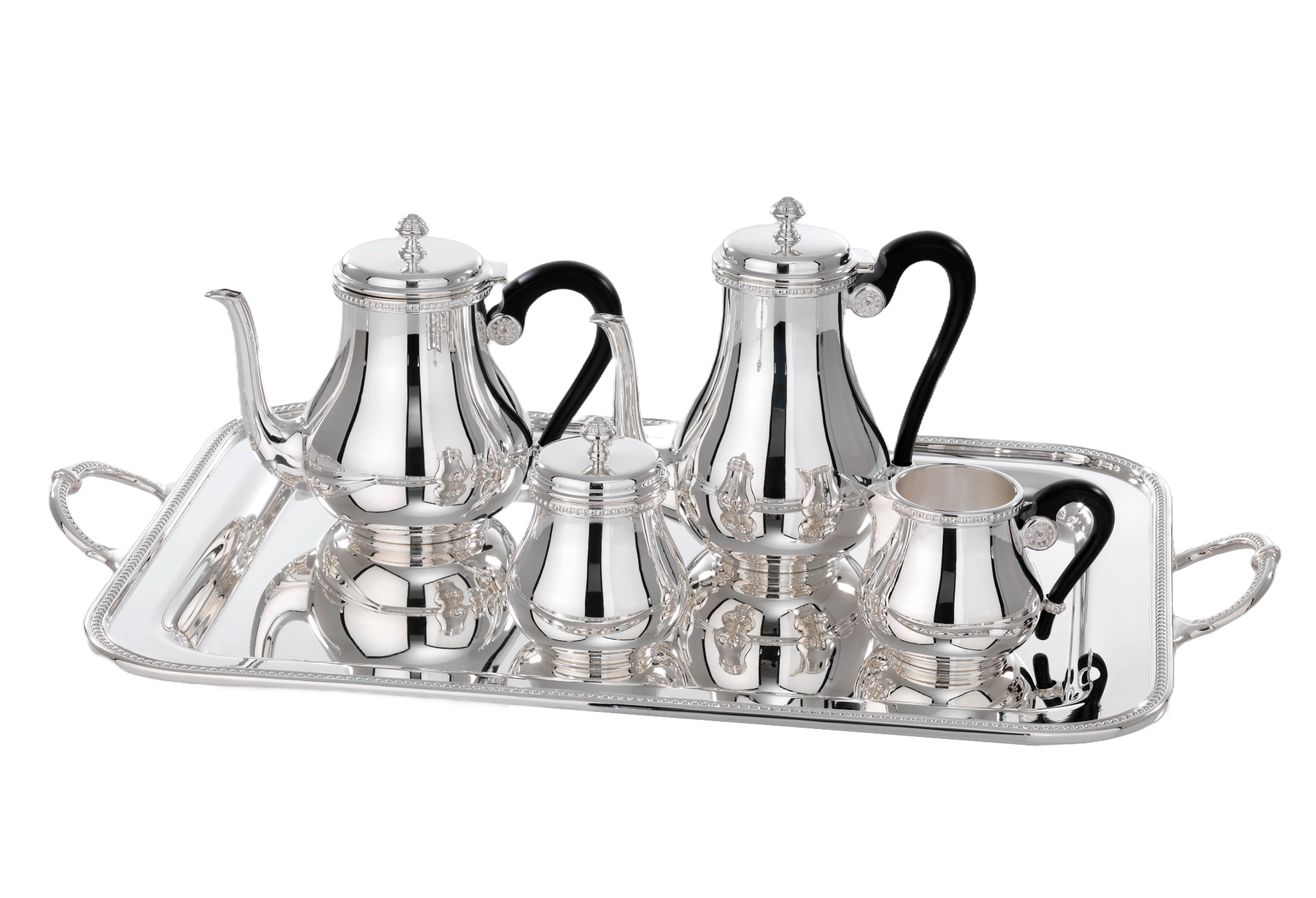 Чайно-кофейный сервиз с подносом Royal Silver Tea and Coffee Set