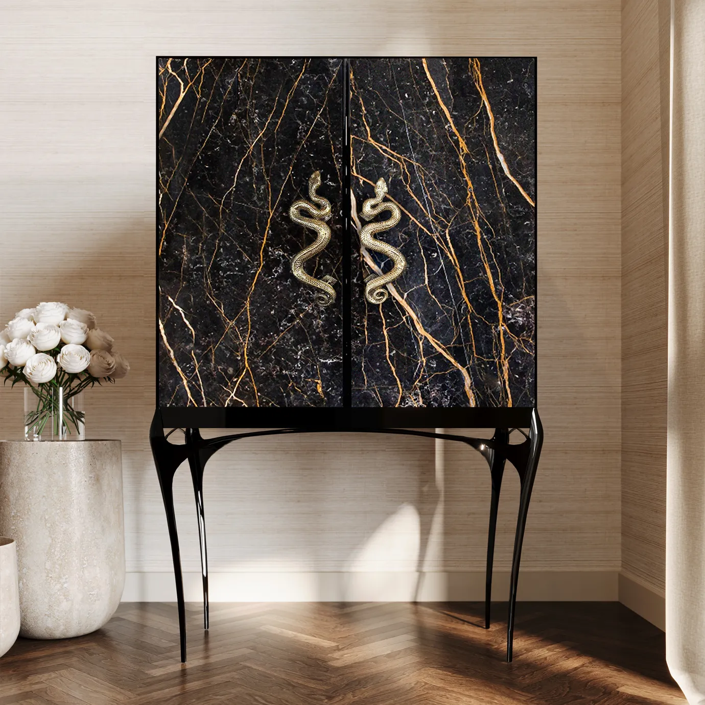 Барный шкаф из мрамора Port Laurent Nirvana