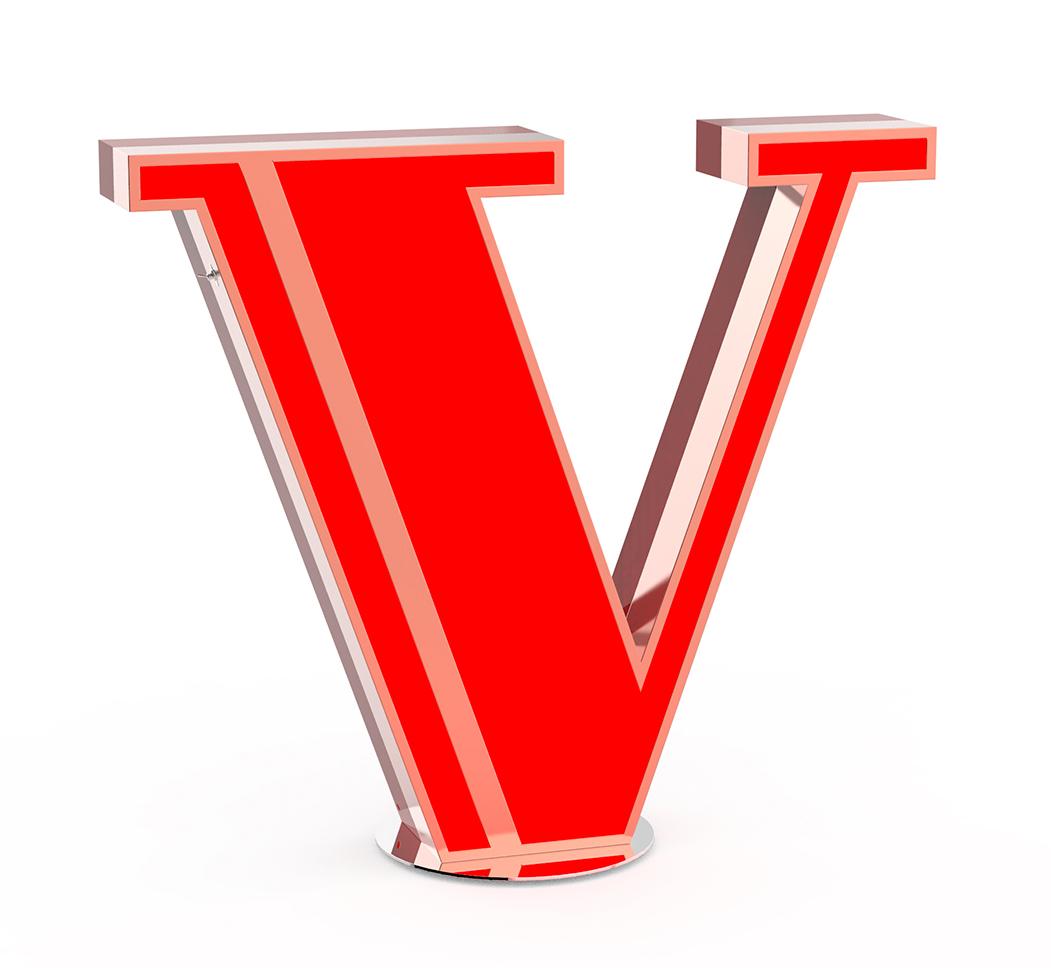 Декоративтік шам Vibrant әрпі V