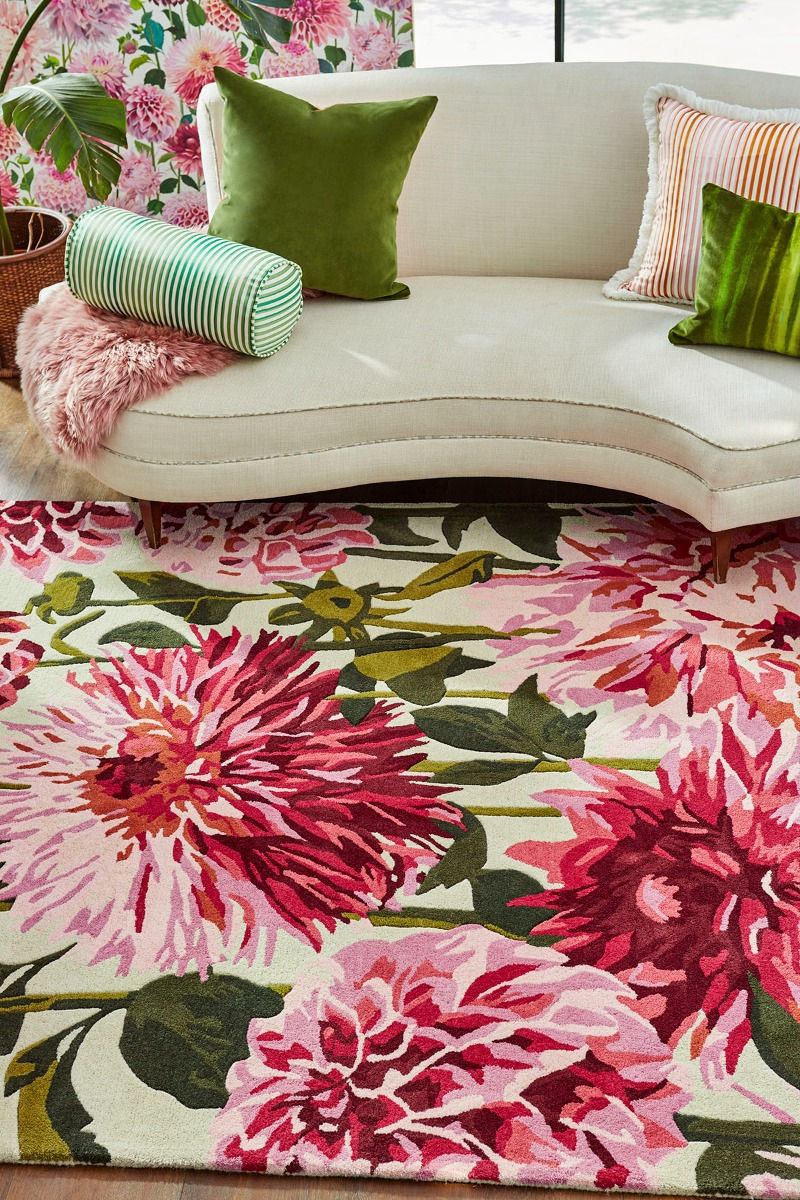 Жүн кілем Dahlia Fuchsia / Palm | Өлшемі: 140 x 200 см