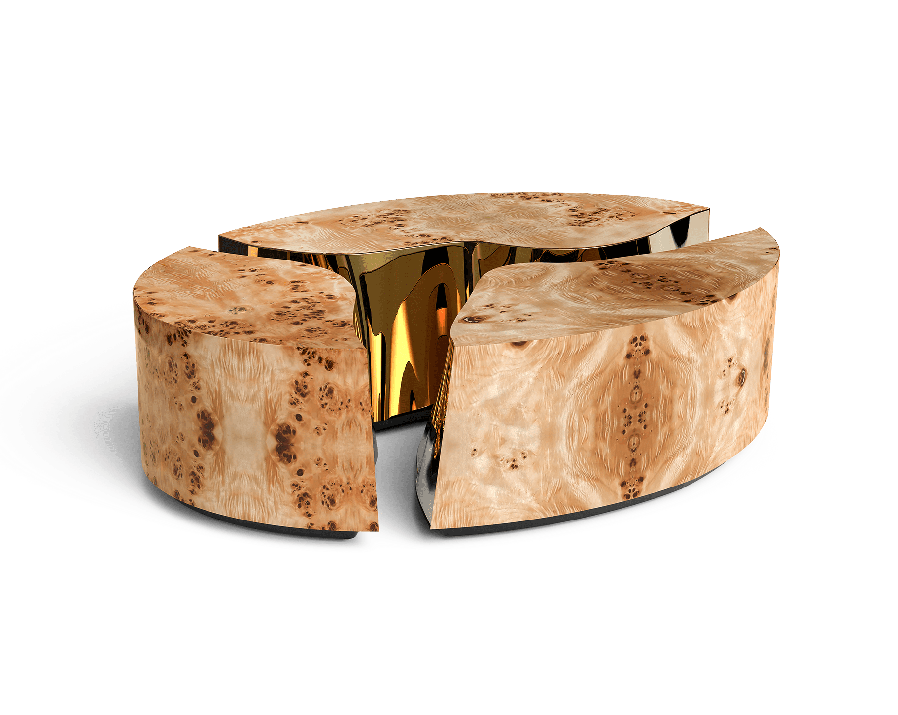 Овальный журнальный стол Fissure Poplar