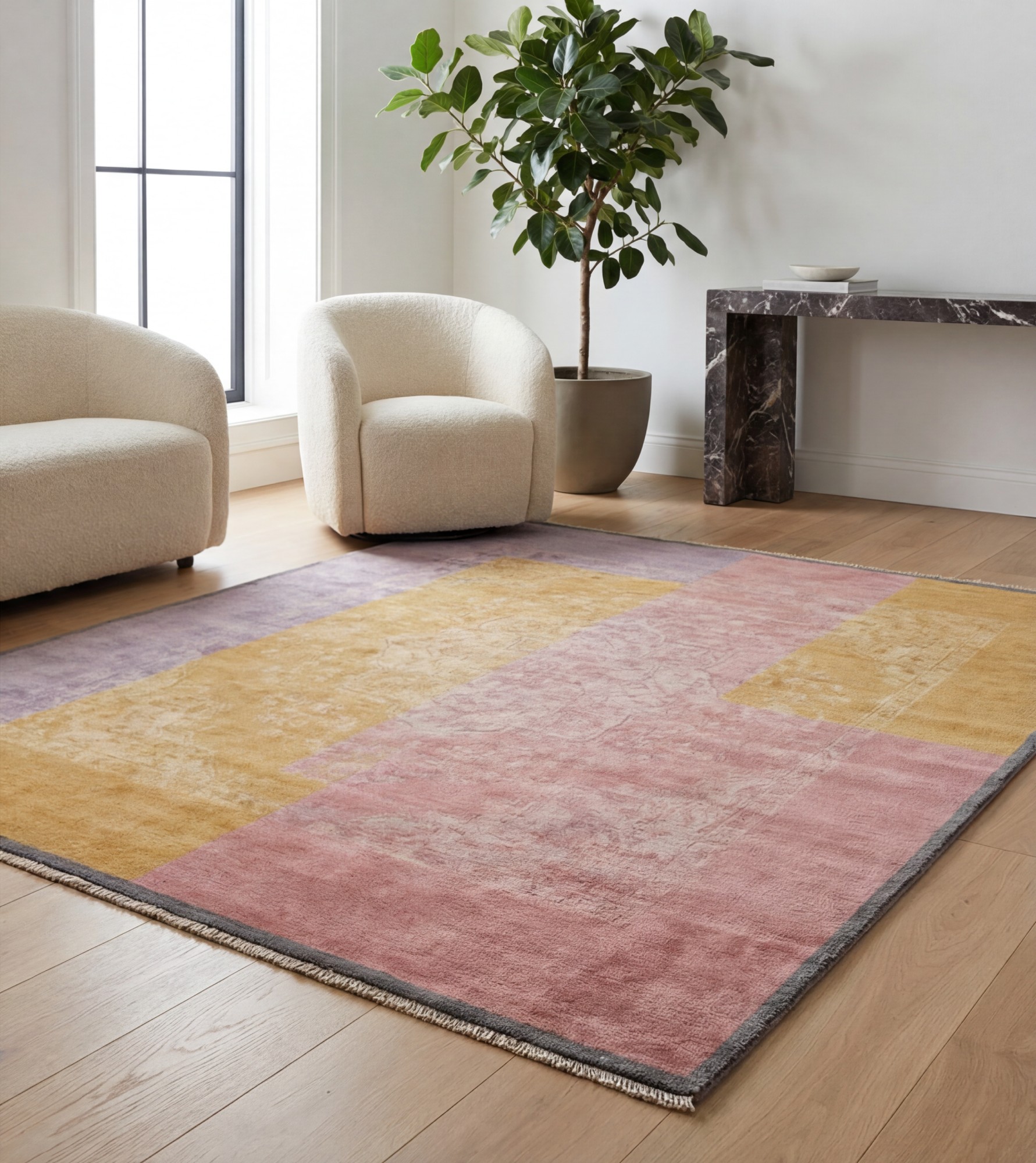 Эксклюзивті қолмен тоқылған кілем Dusty Mosaic
