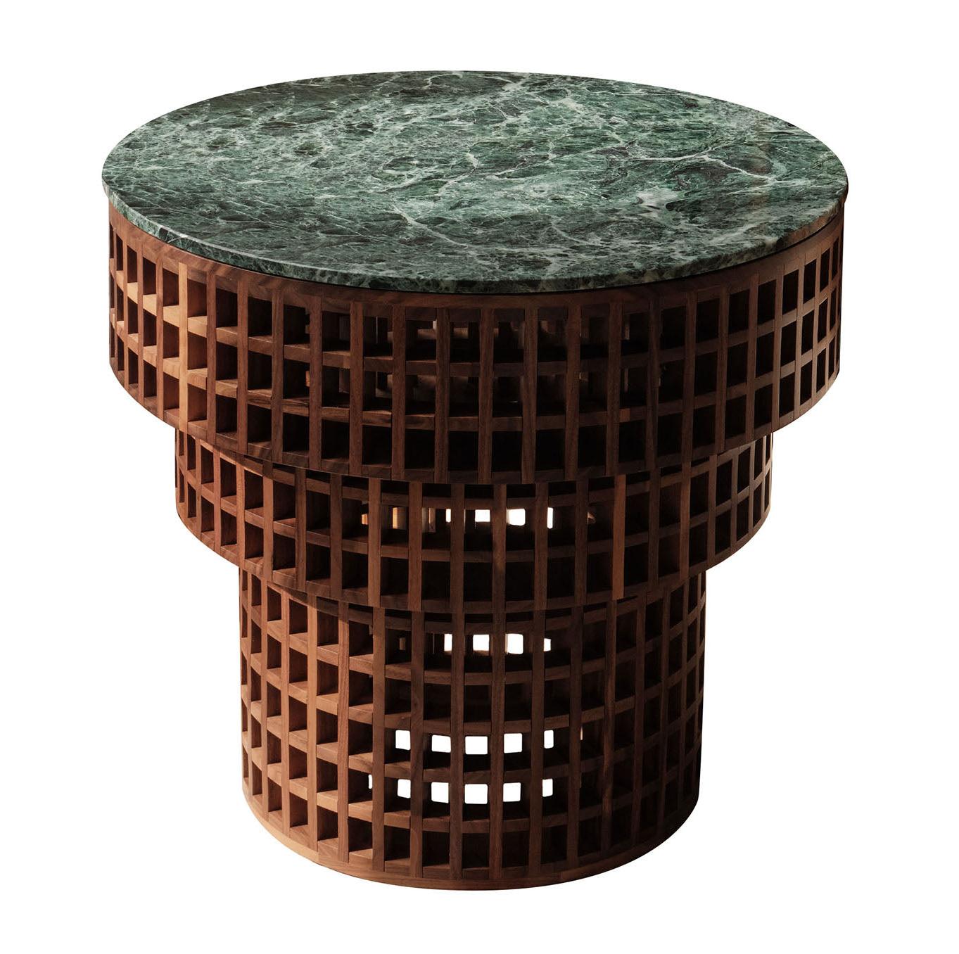 Приставной столик из ореха и итальянского мрамора