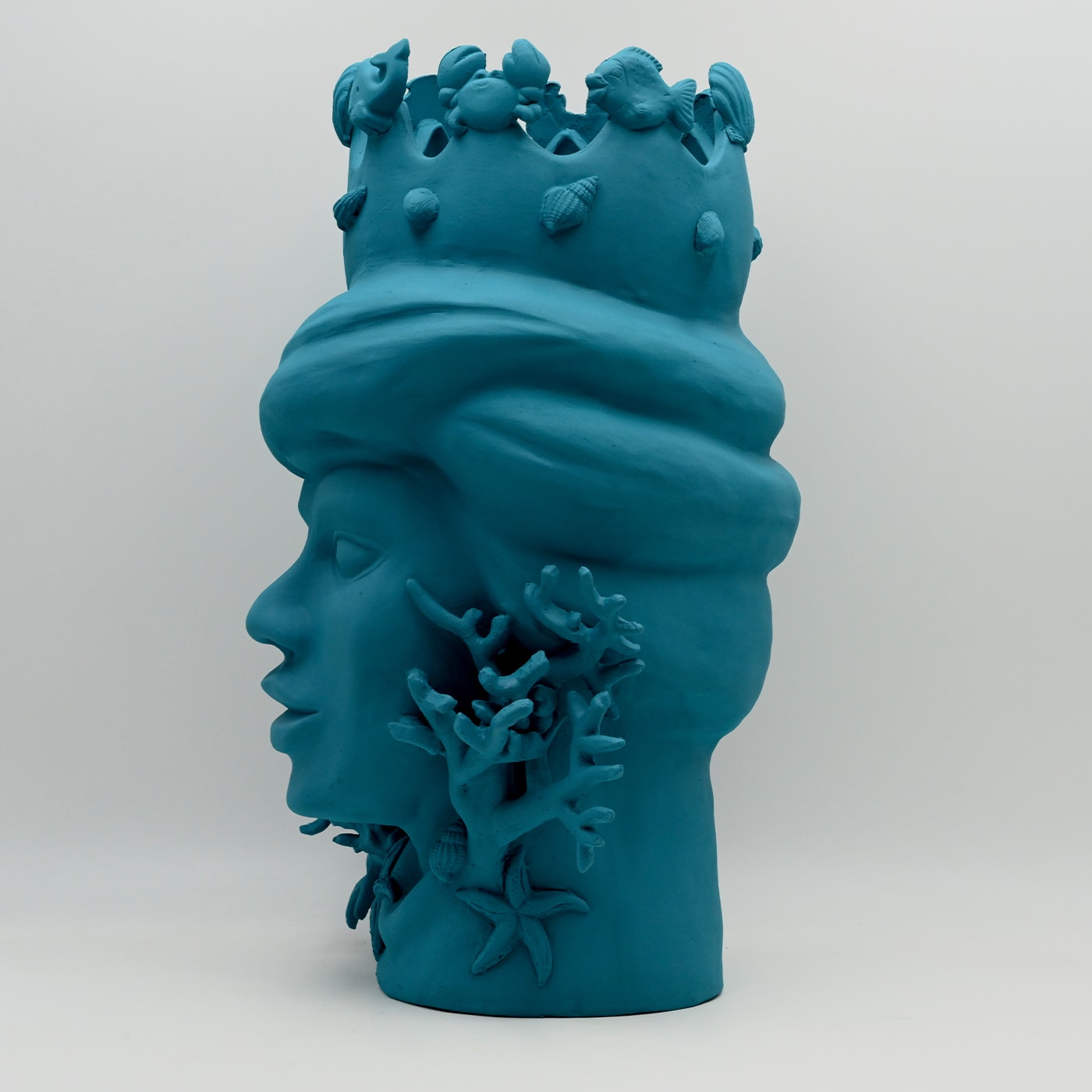Скульптура цвета морской волны ручной работы Moor's Head