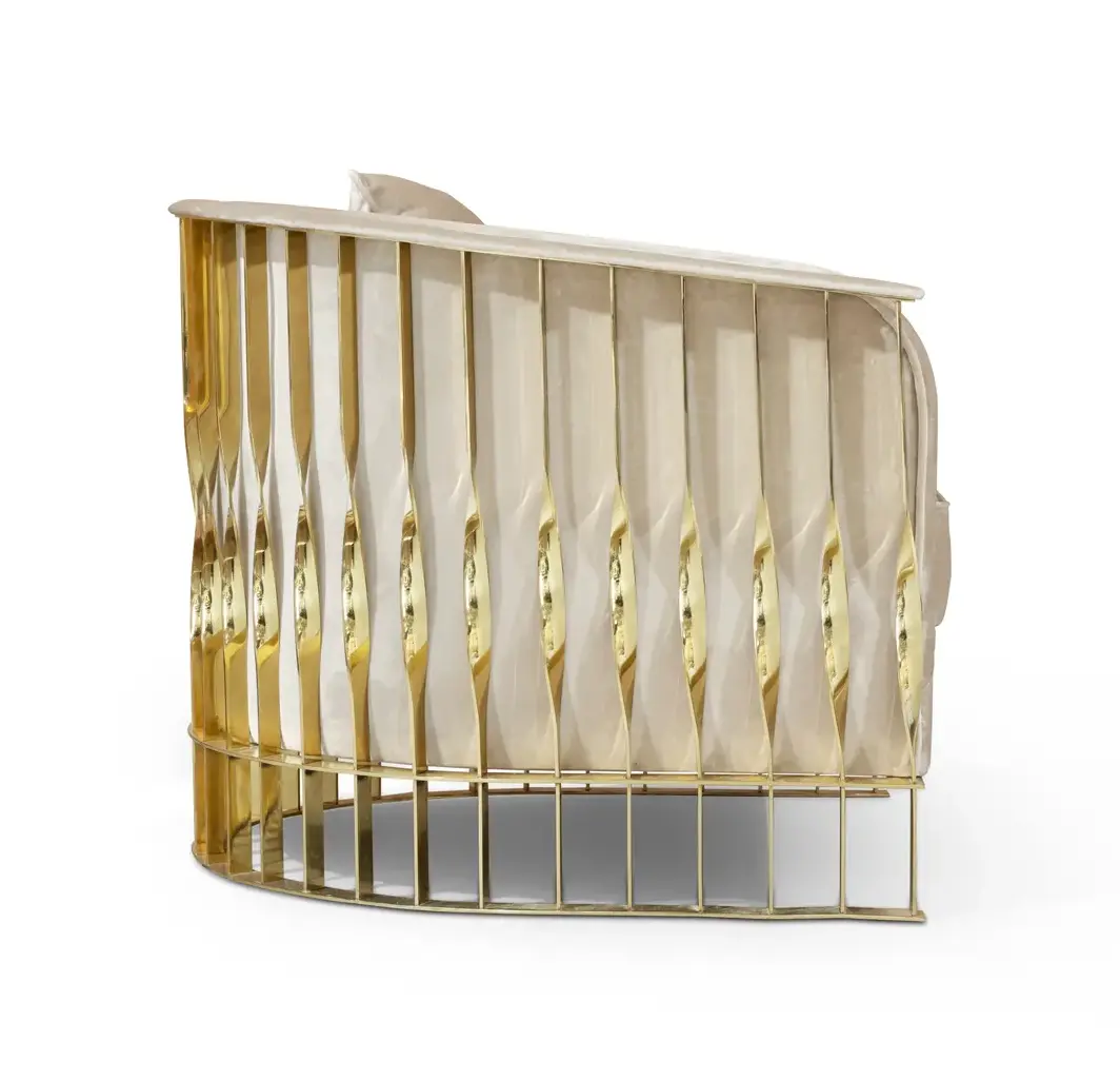 Кресло полированное латунью Solene