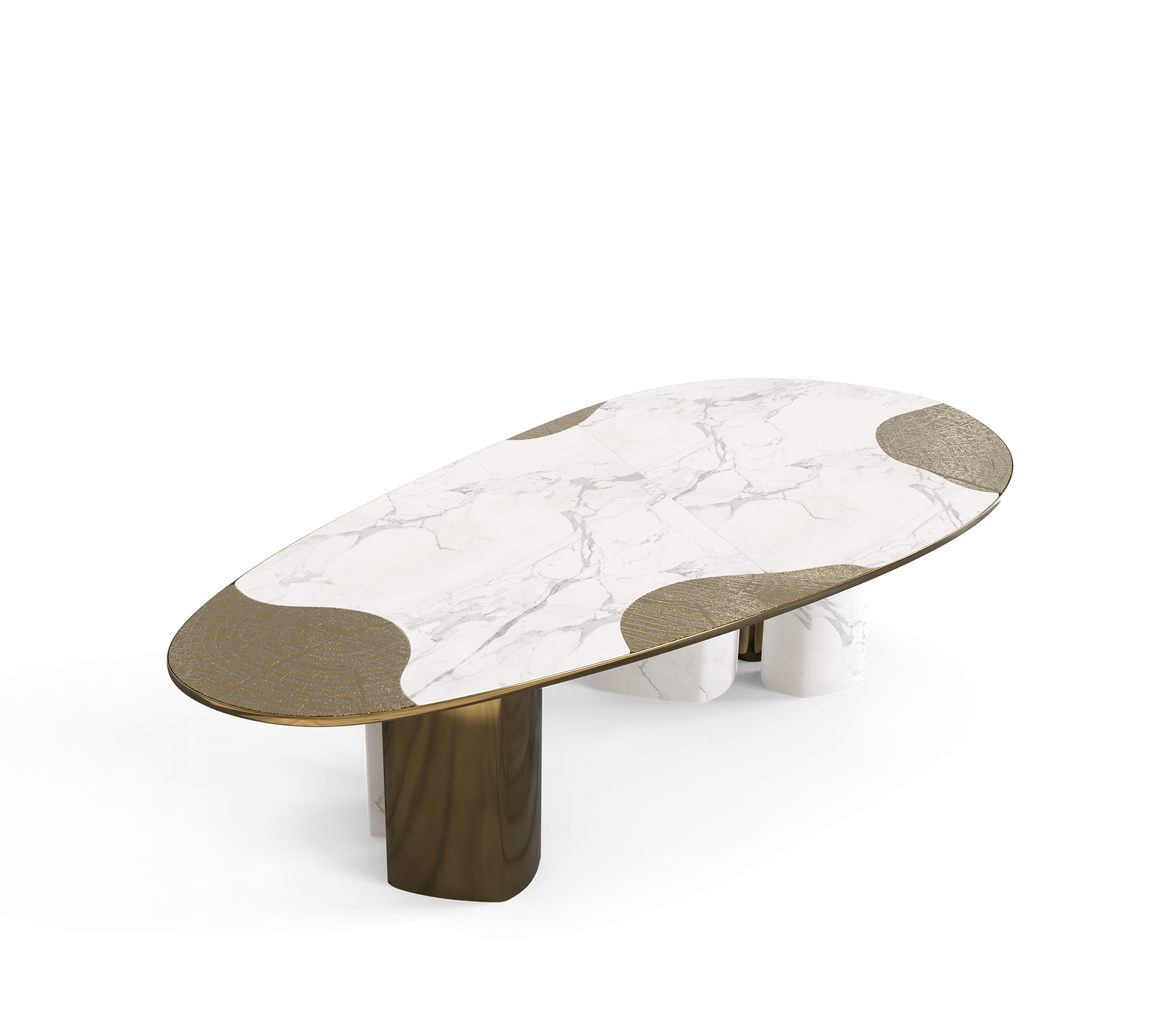 Обеденный стол Athena Carrara Marble & Patina