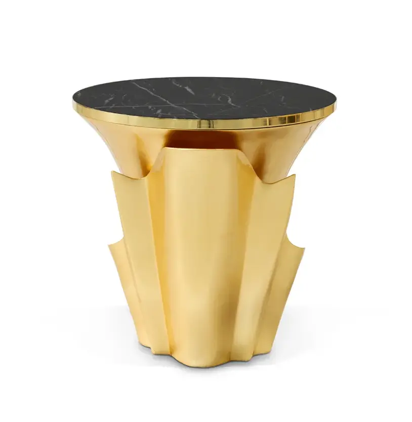 Приставной стол с отделкой золотым листом Solstice