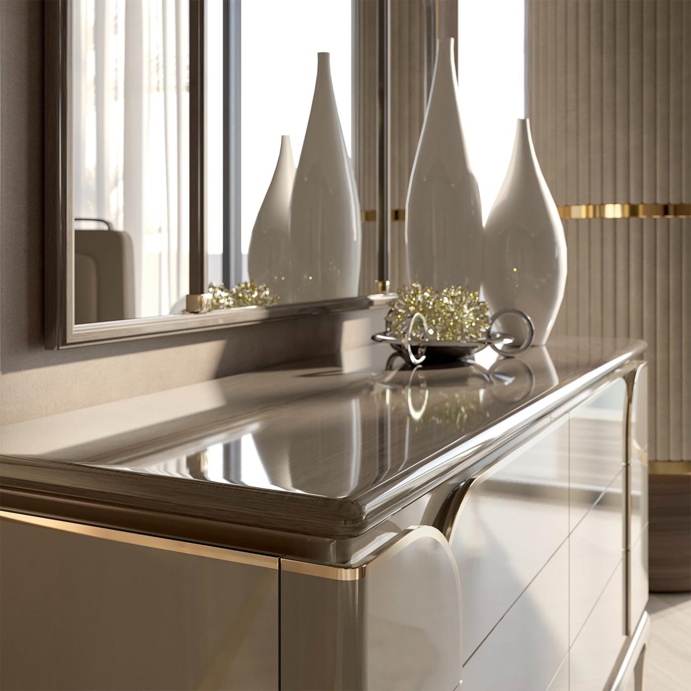 Комод на 4 двери Luxury Beige | Конфигурация: С зеркалом