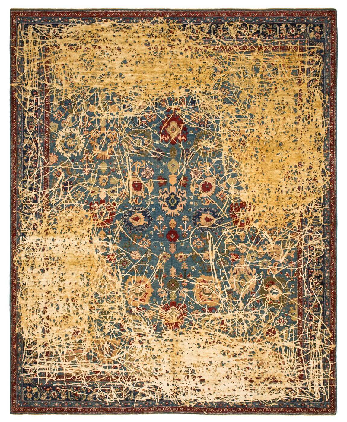 Шелковый ковер Bidjar Highgate Enjoy Tealblue Dirtywhite | Размер: 200 x 300 см