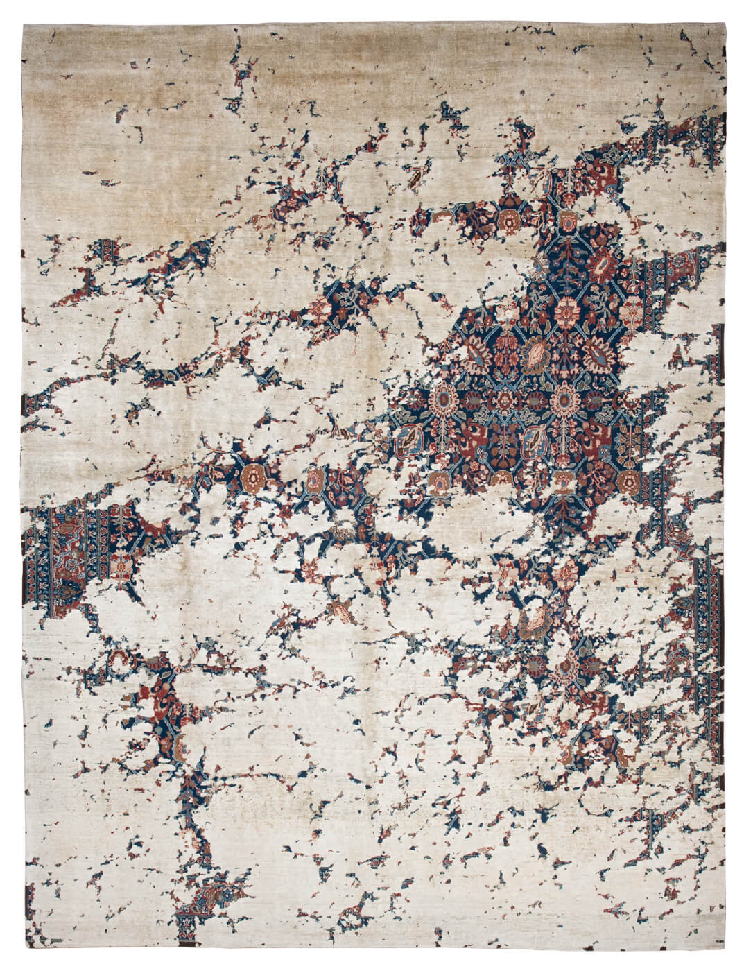 Кілем Tabriz Canal Aerial Navyblue Dirtywhite Silk | Өлшемі: 200 x 300 см