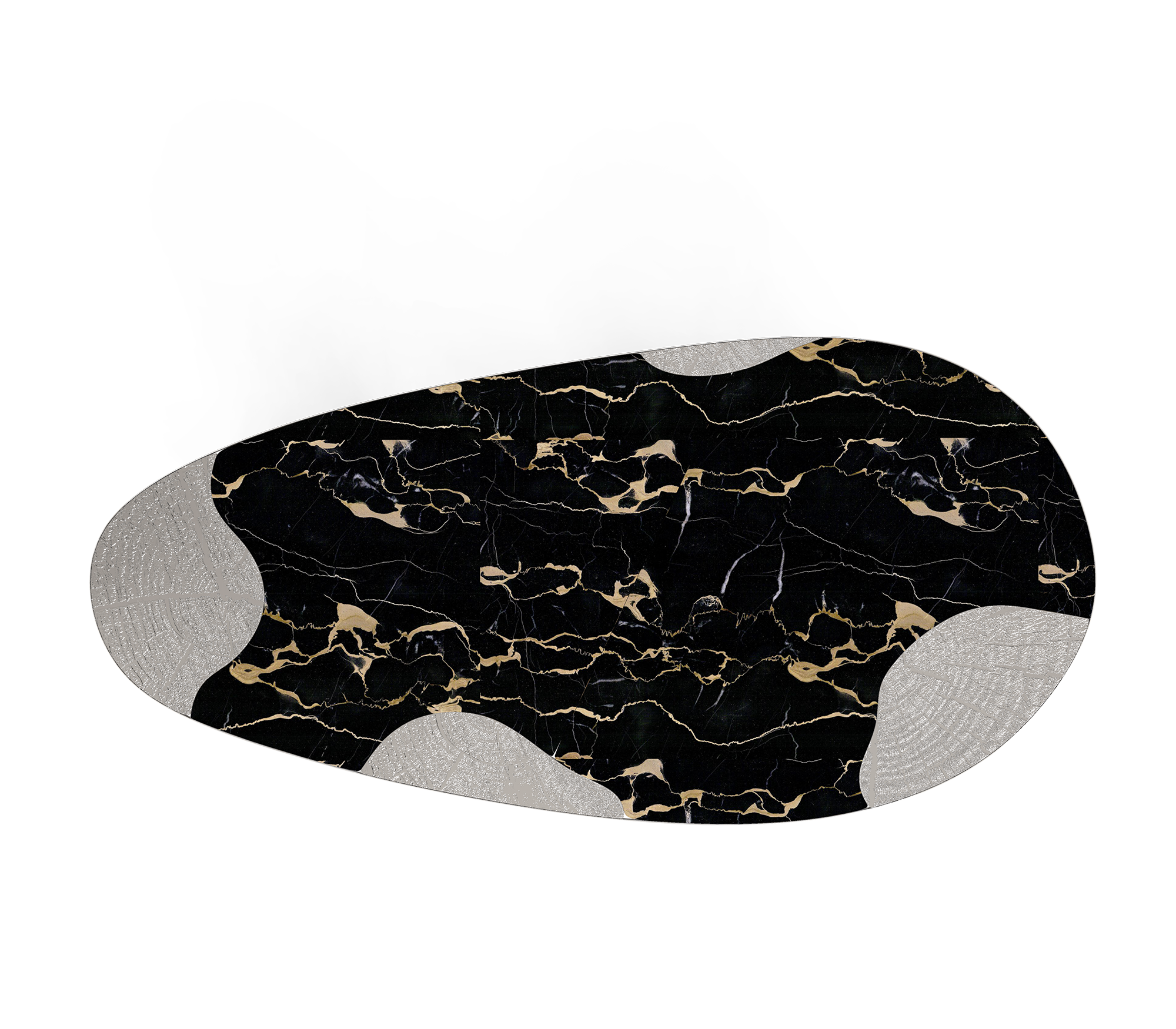 Обеденный стол Athena Portoro Marble & Silver