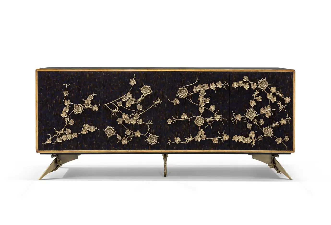 Шкаф с отделкой фиолетовыми перьями Mirage