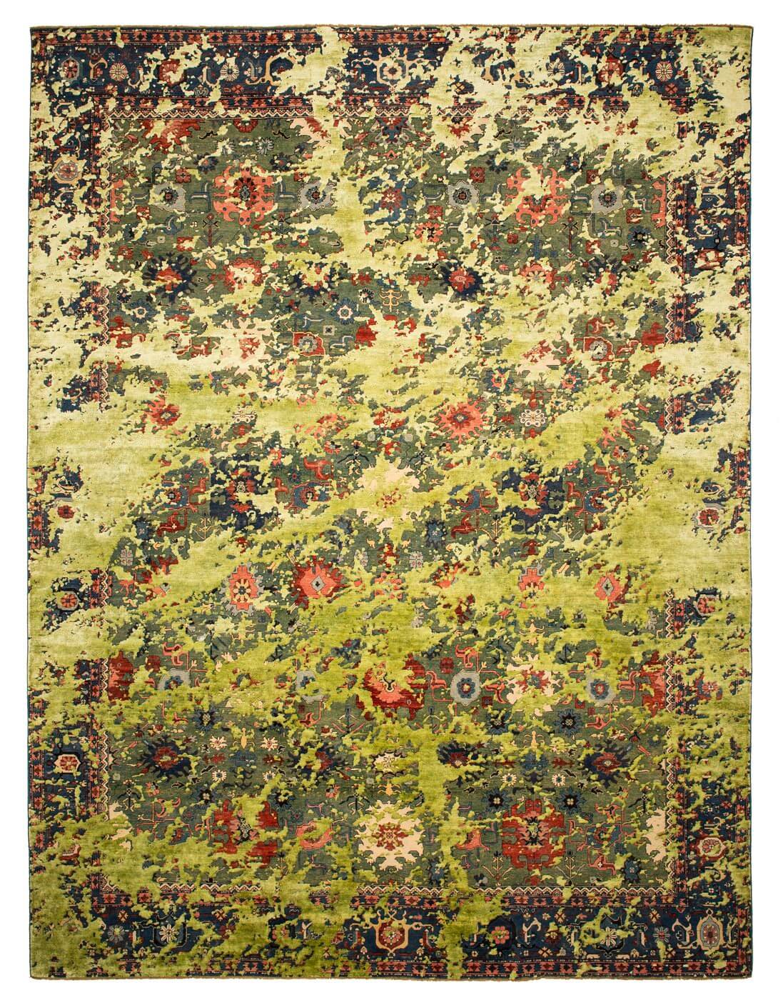 Жібек кілем Bidjar Kingscross Double Sky Green Lightgreen | Өлшемі: 250 × 300 см