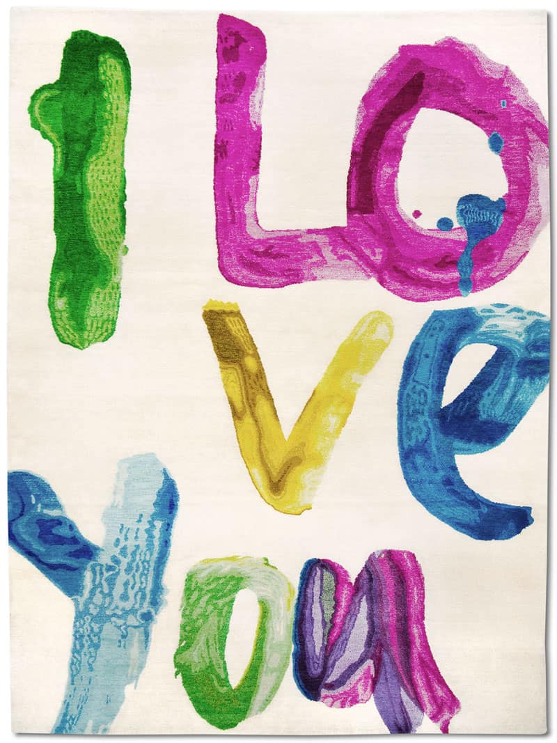 Роскошный ковер ручной работы I love You