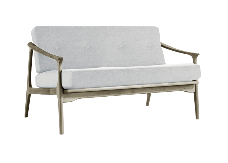 Диван из массива грецкого ореха серого цвета Quiete