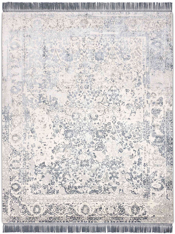 Күміс түсті қолмен жасалған кілем | Өлшемі: 250 x 300 см