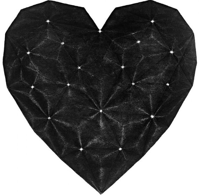 Ковер черный Heart Diamond 200x200