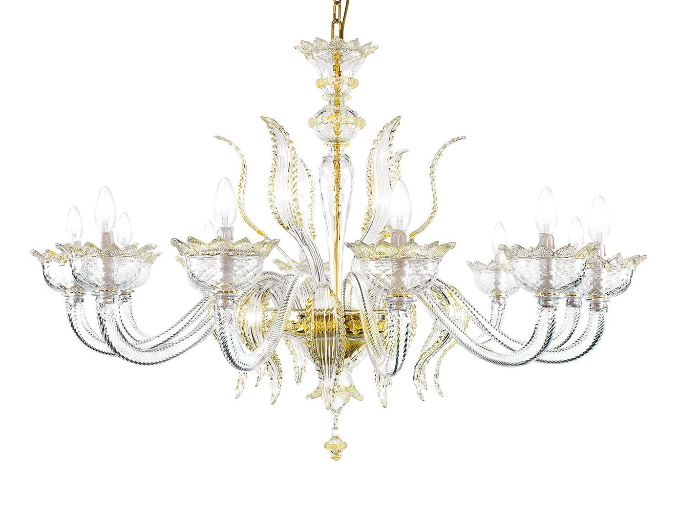 12 шамды Murano алтын шандалы