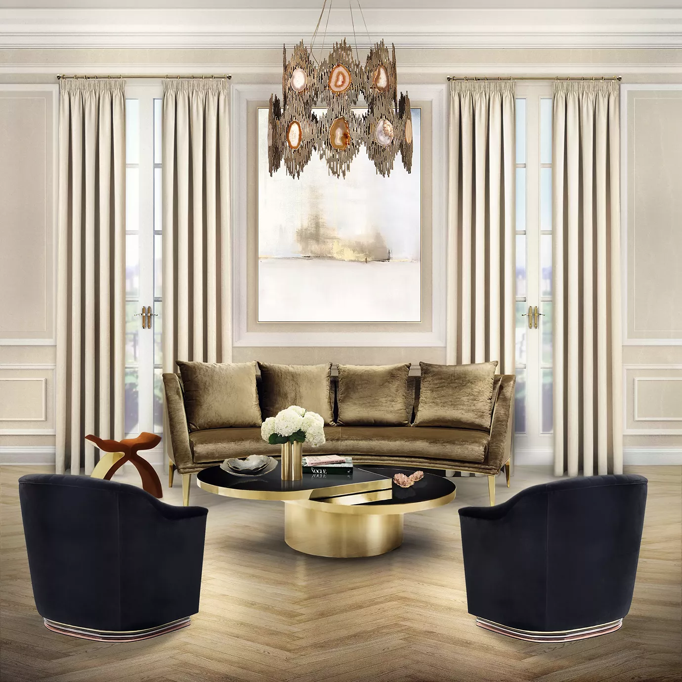 Диван изогнутый Hana