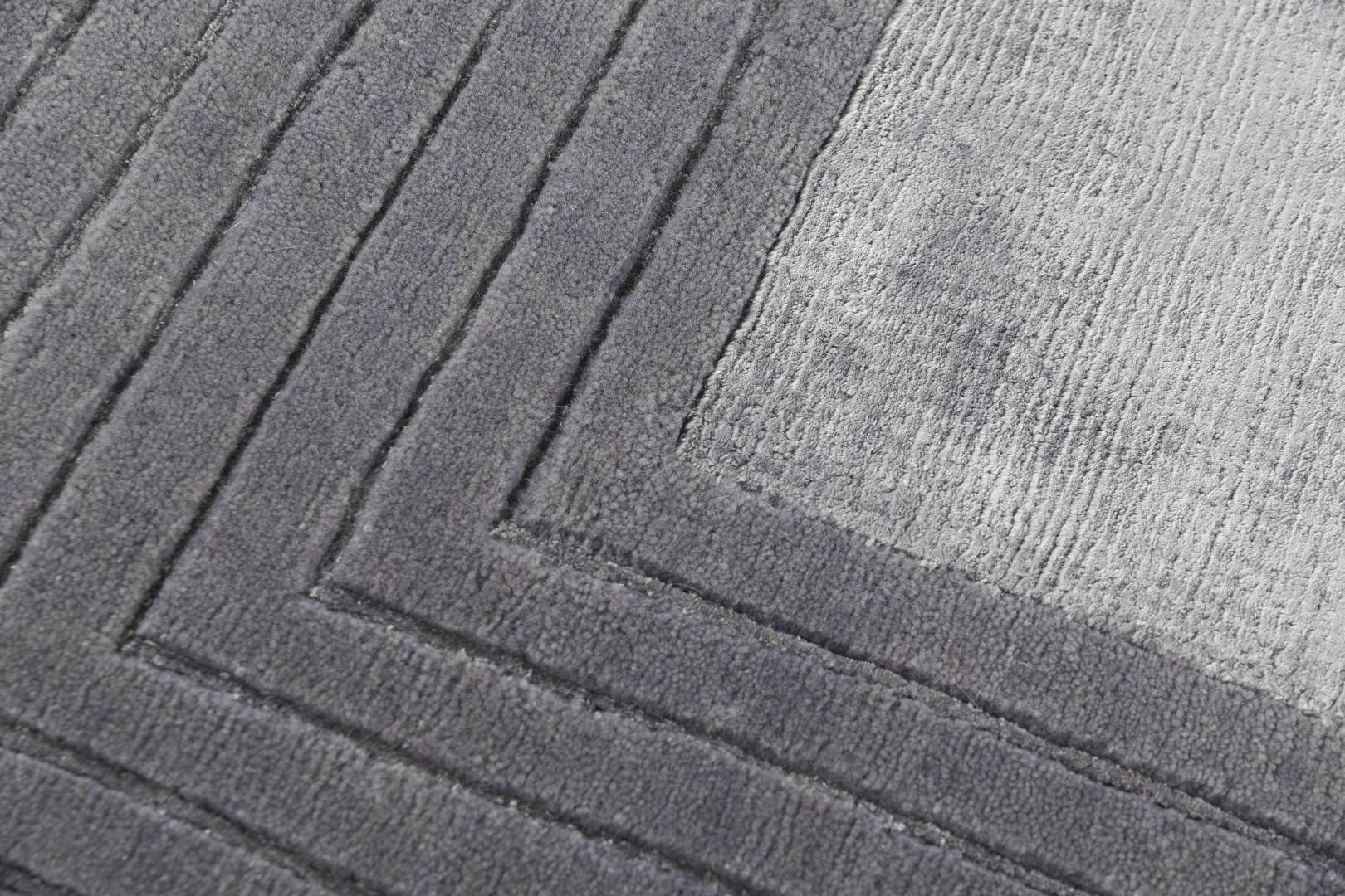 Ковер с серой рамкой из шерсти и вискозы | Размер: 300 × 400 см