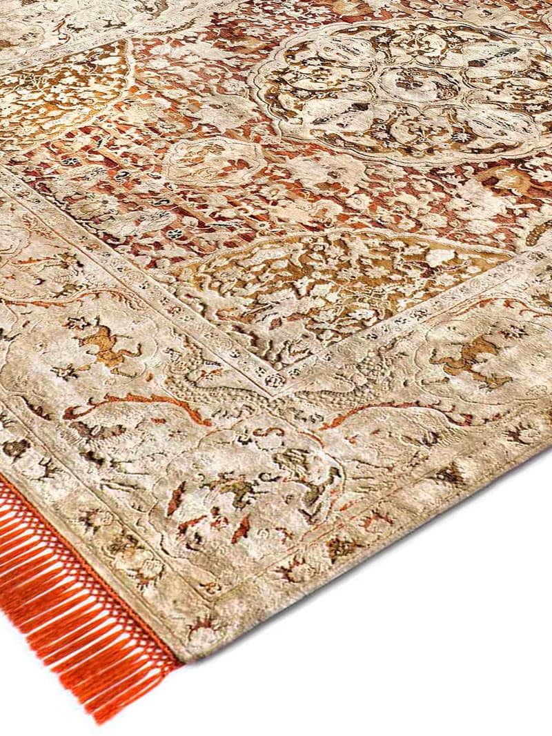 Роскошный ковер ручной работы золотого цвета