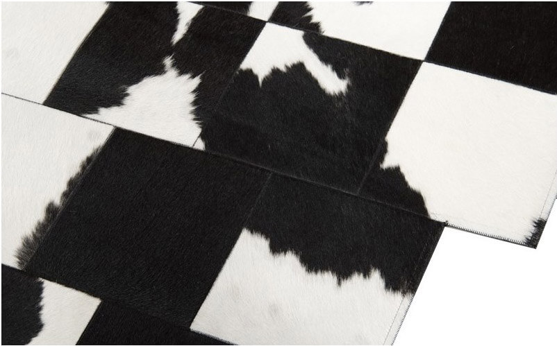 Ковер из коровьей шкуры Pixel Black & White | Размер: 115 × 163 см