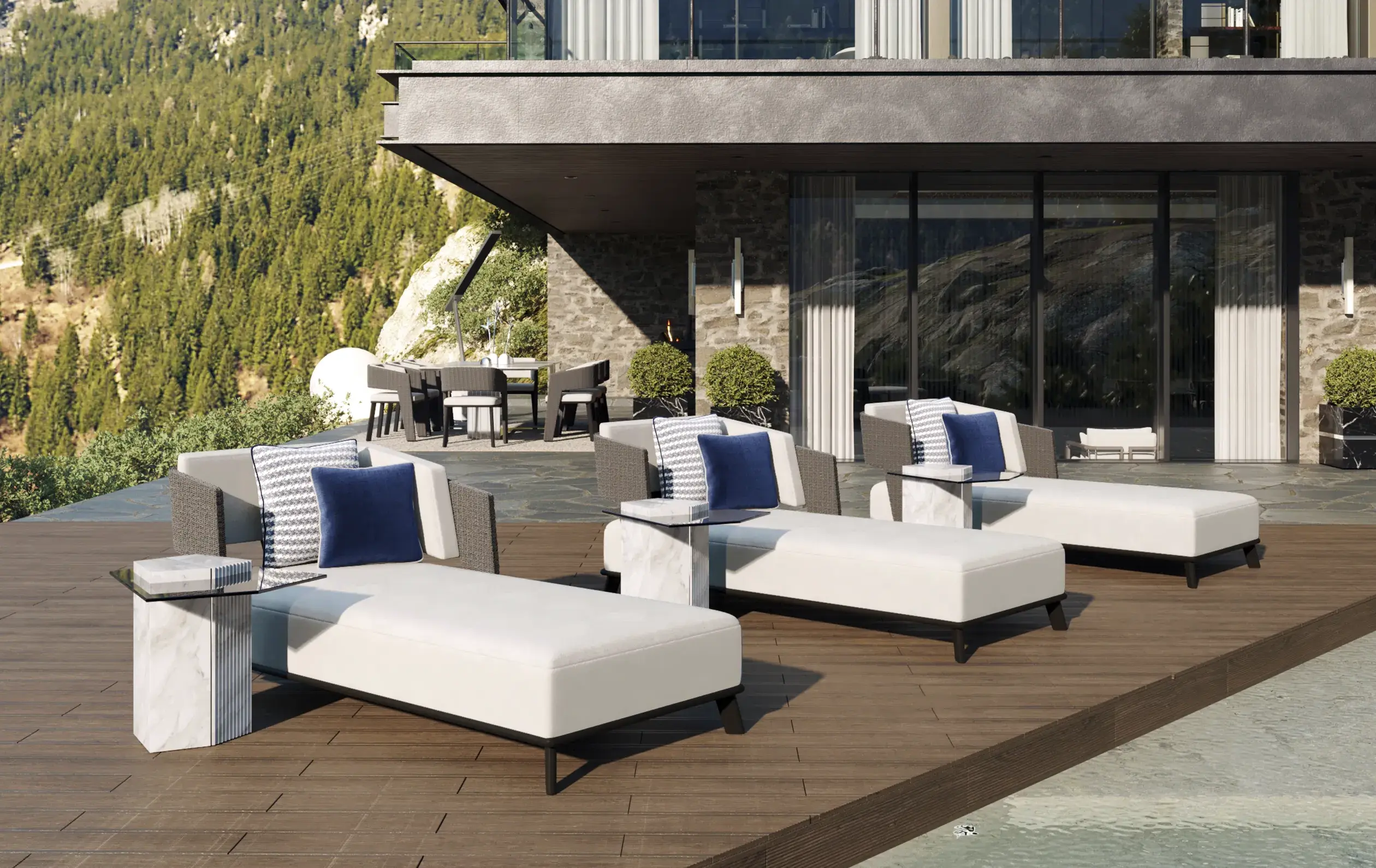 Шезлонг Crown серый - 1