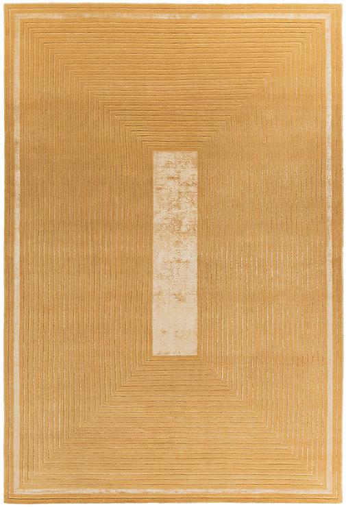 Ковер с рамкой цвета Yellow из шерсти и вискозы