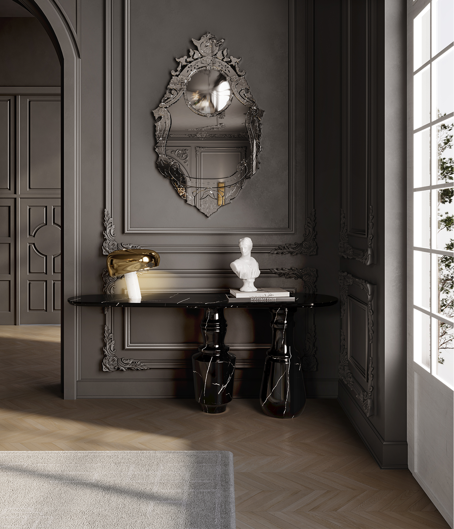 Консоль Obsidian Nero Marquina