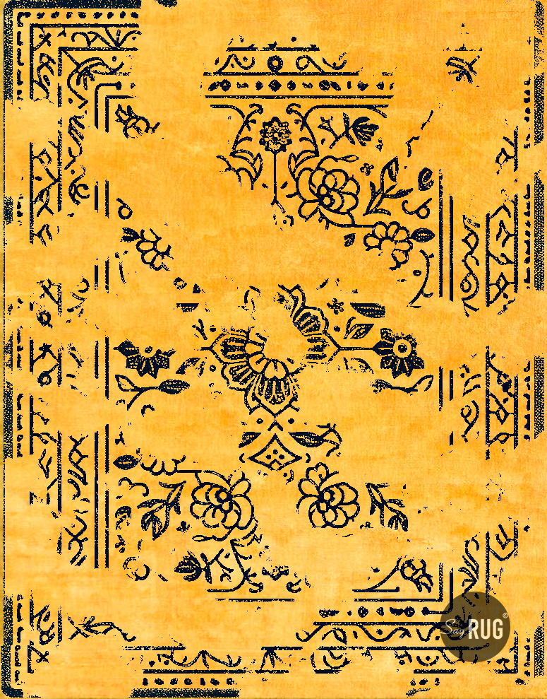 Ковер черно-золотого цвета Agra