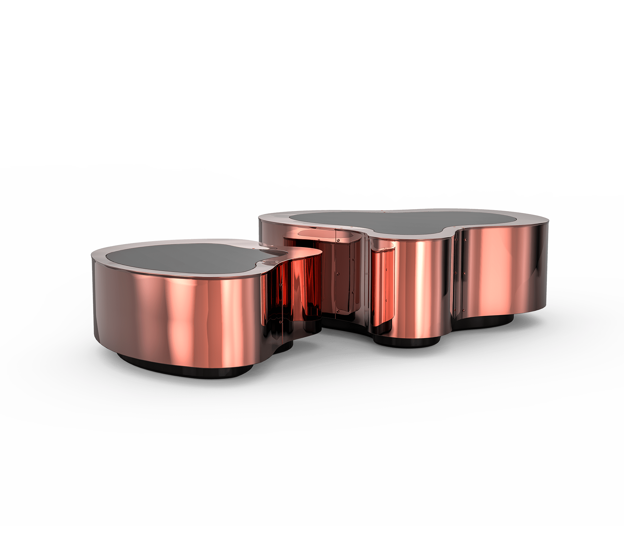 Набор журнальных столов Crest Polished Copper | Конфигурация: Big