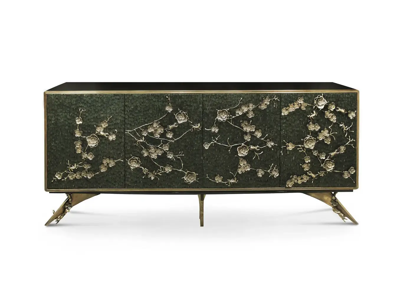 Шкаф с отделкой из перьев павлина Mirage