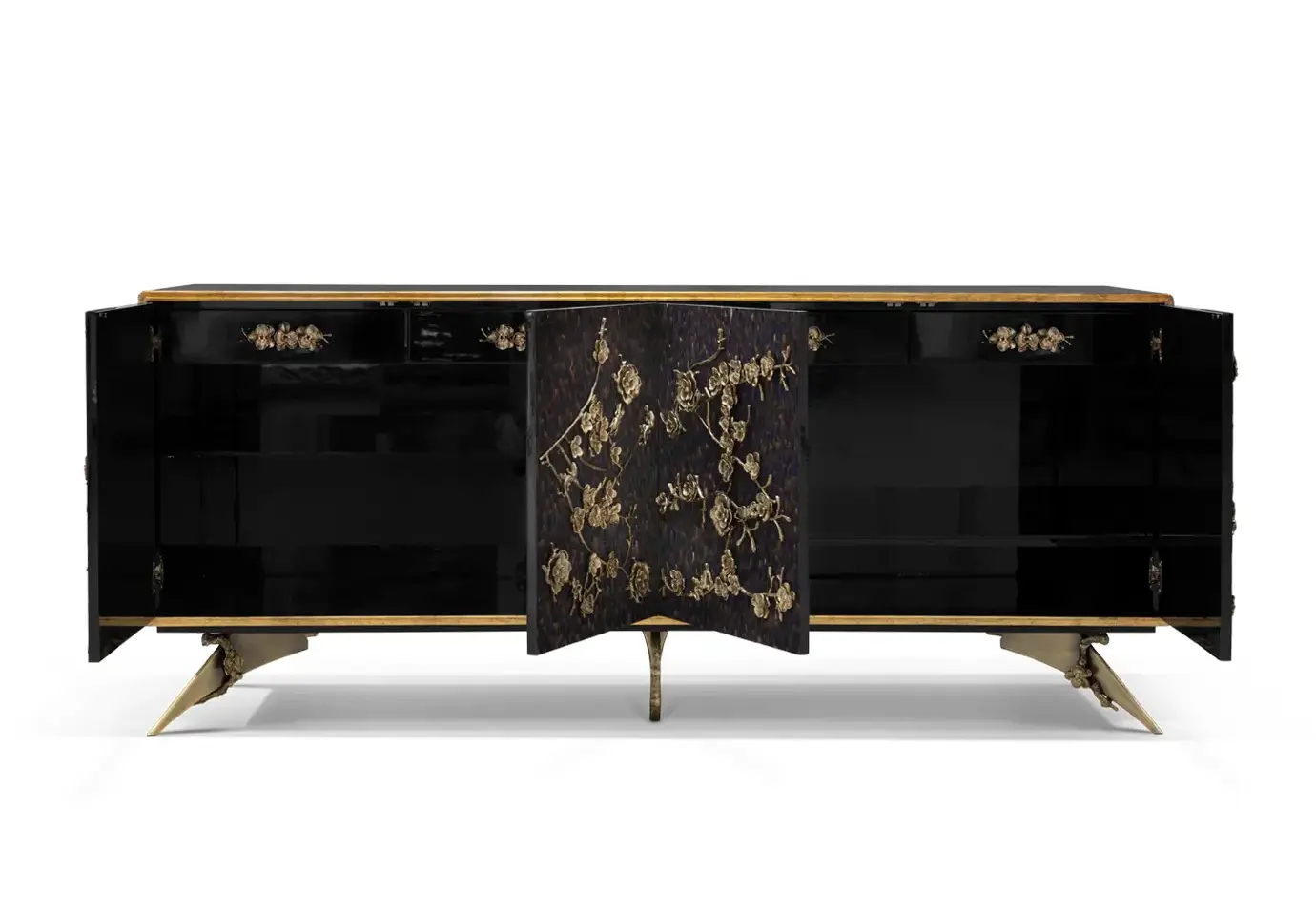 Шкаф с отделкой фиолетовыми перьями Mirage