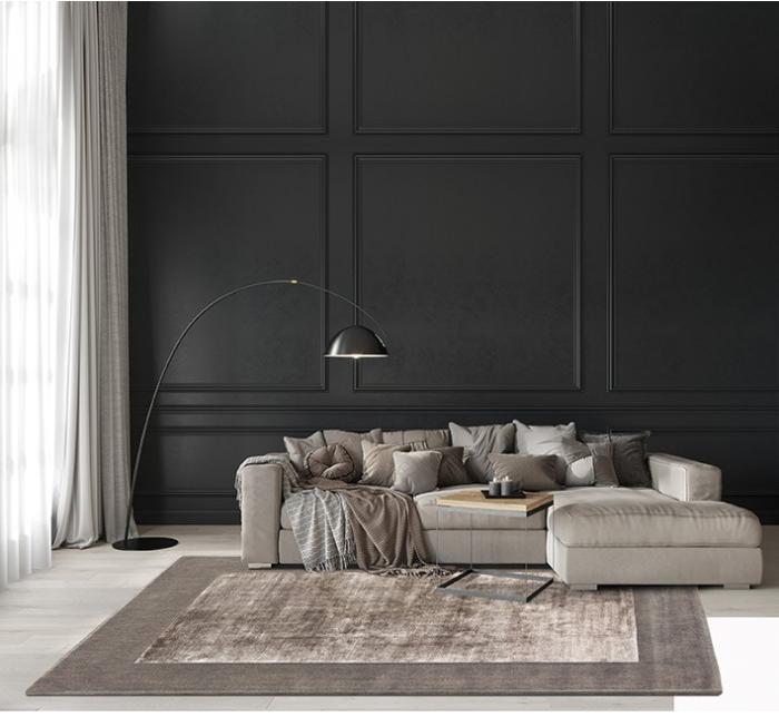 Tortora түсті кілем Border | Өлшемі: 200 x 300 см