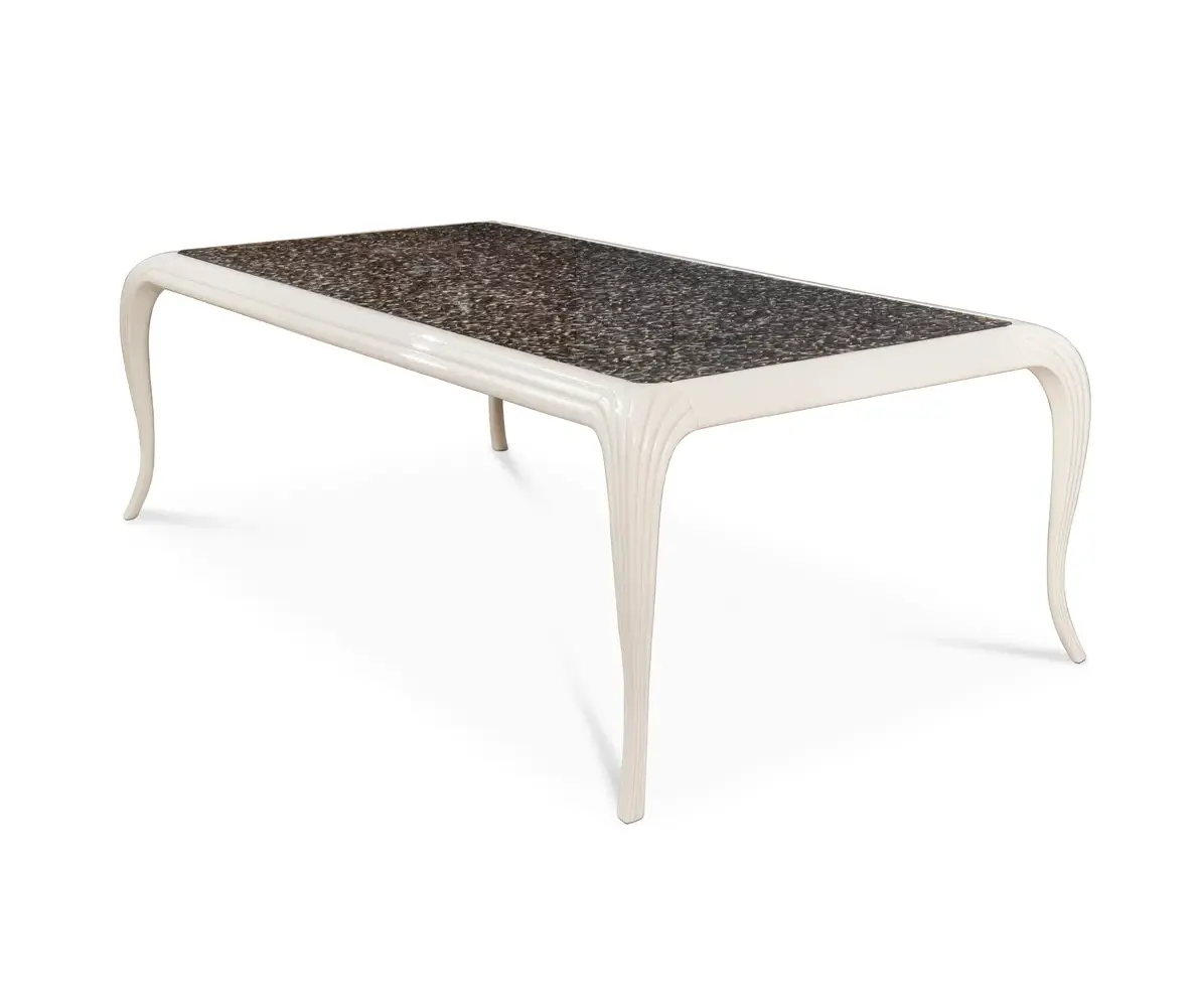 Обеденный стол с отделкой из экзотических перьев Mistral