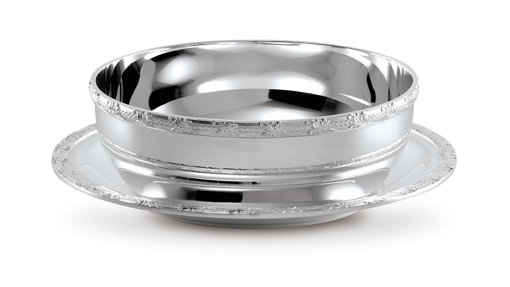 Саусақ шайғыш шынысы мен тәрелкесі Royal Silver Finger Bowl