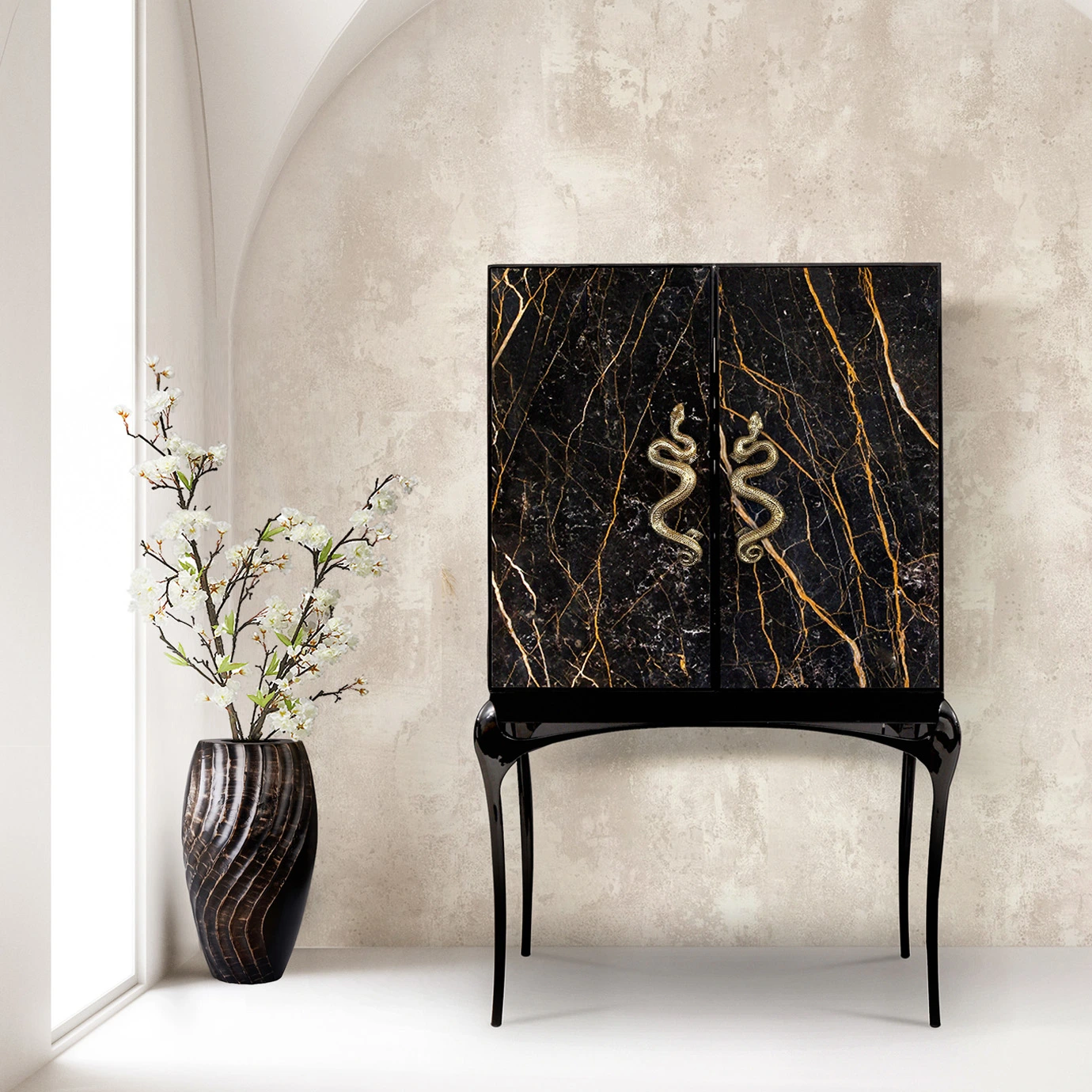 Барный шкаф из мрамора Port Laurent Nirvana