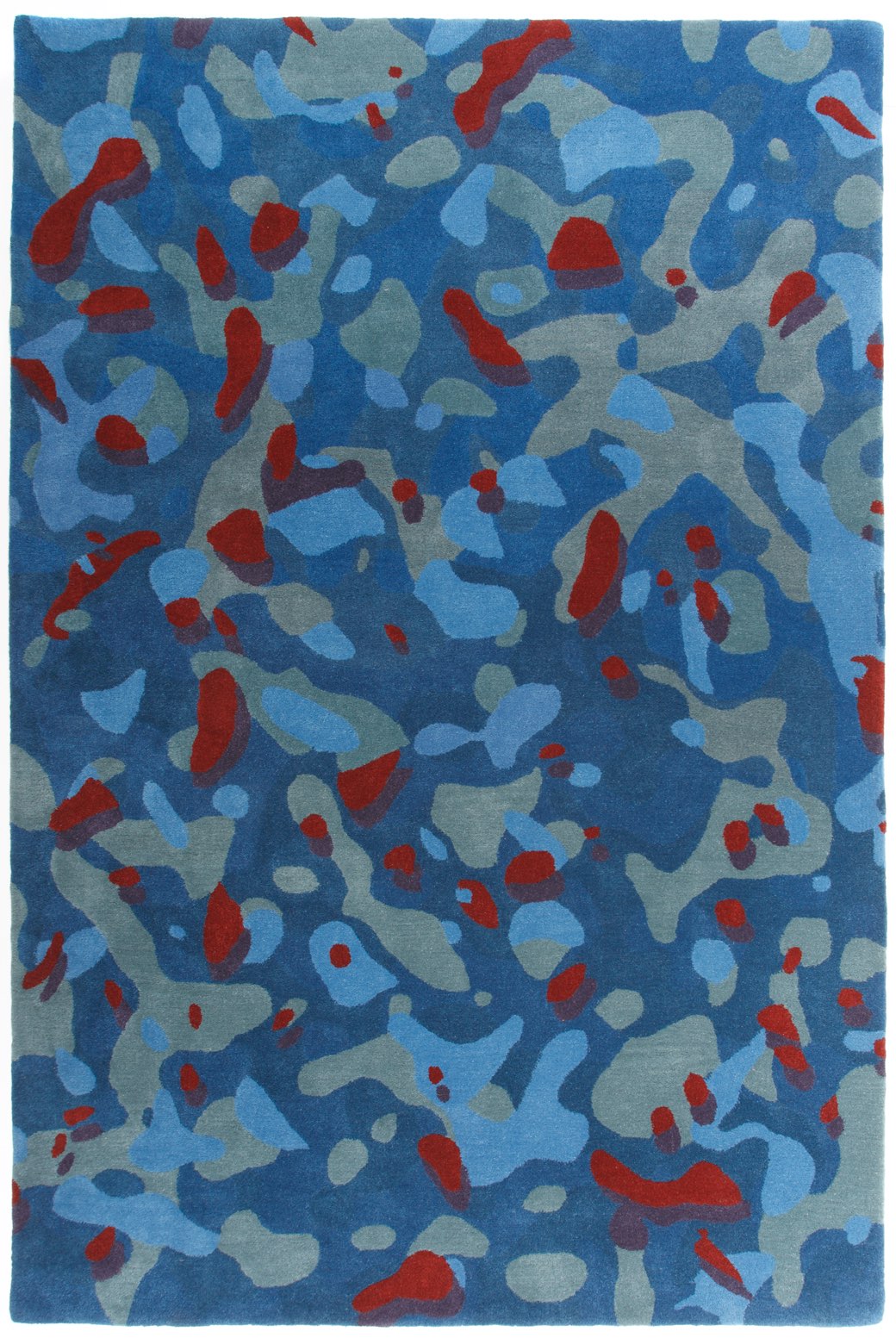 Ковер синего цвета Camouflage Macro