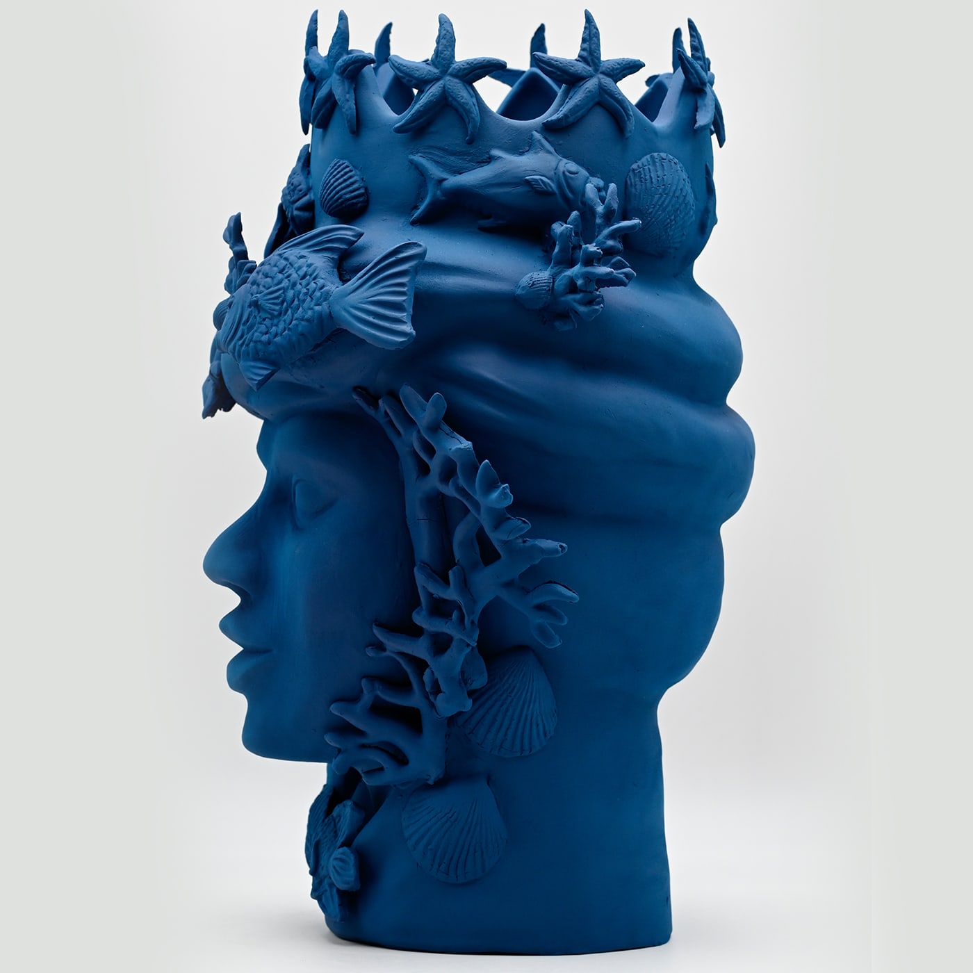 Мүсін қолмен жасалған көк түсті Moor's Head