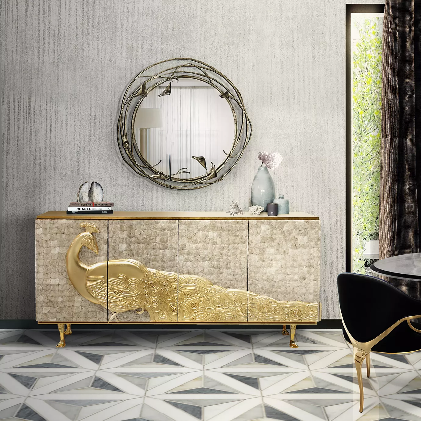 Шкаф с перламутровой отделкой Camilia